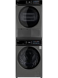 Комбинация HIBERG сушильная машина HDQ11 10 Sd + стиральная машина i-DDQ11 1014 Sd + соединительный элемент RU